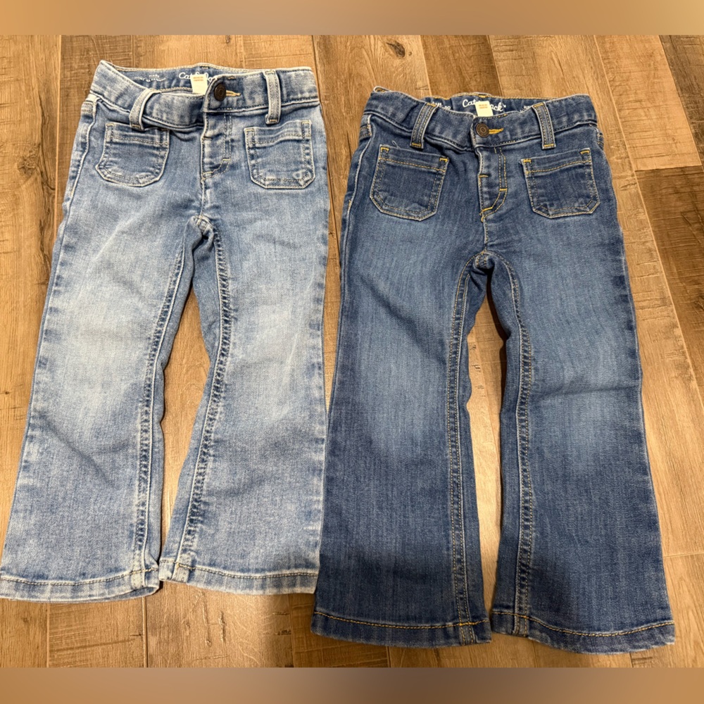 Cat & Jack Blue Toddler Girls Flare Denim Bundle Sz 3T
